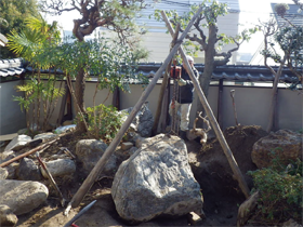 造園工事　作業風景